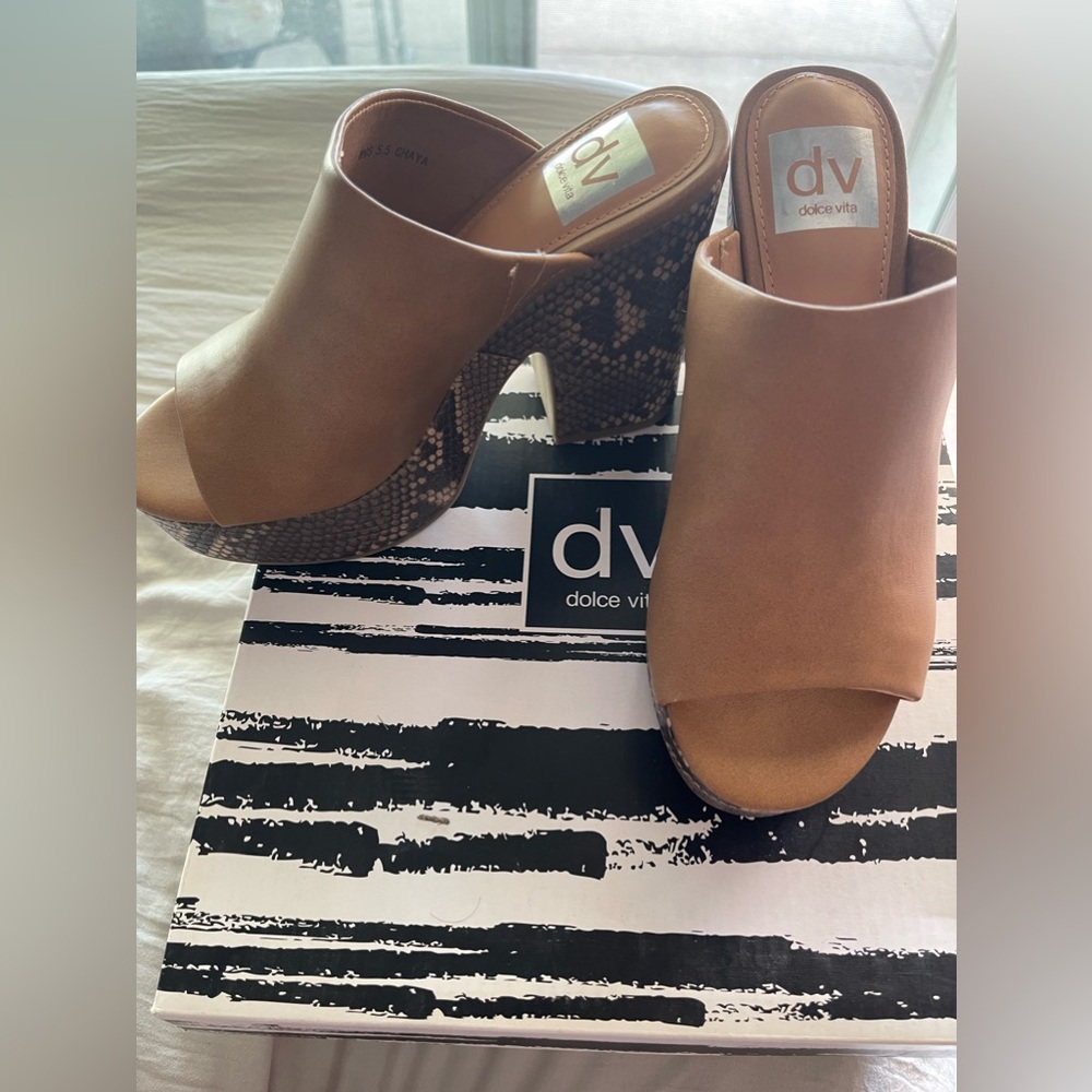 Tan Dolce Vita Platform Wedge Heels